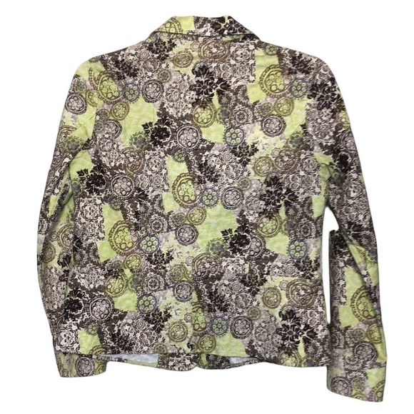 New - CHRISTOPHER & BANKS Green, Lavender, Tan Peplum Button Front Jacket Size L - Picture 3 of 8